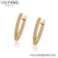 97069 xuping hoop 18k oro color lujo sintético CZ mujeres pendientes